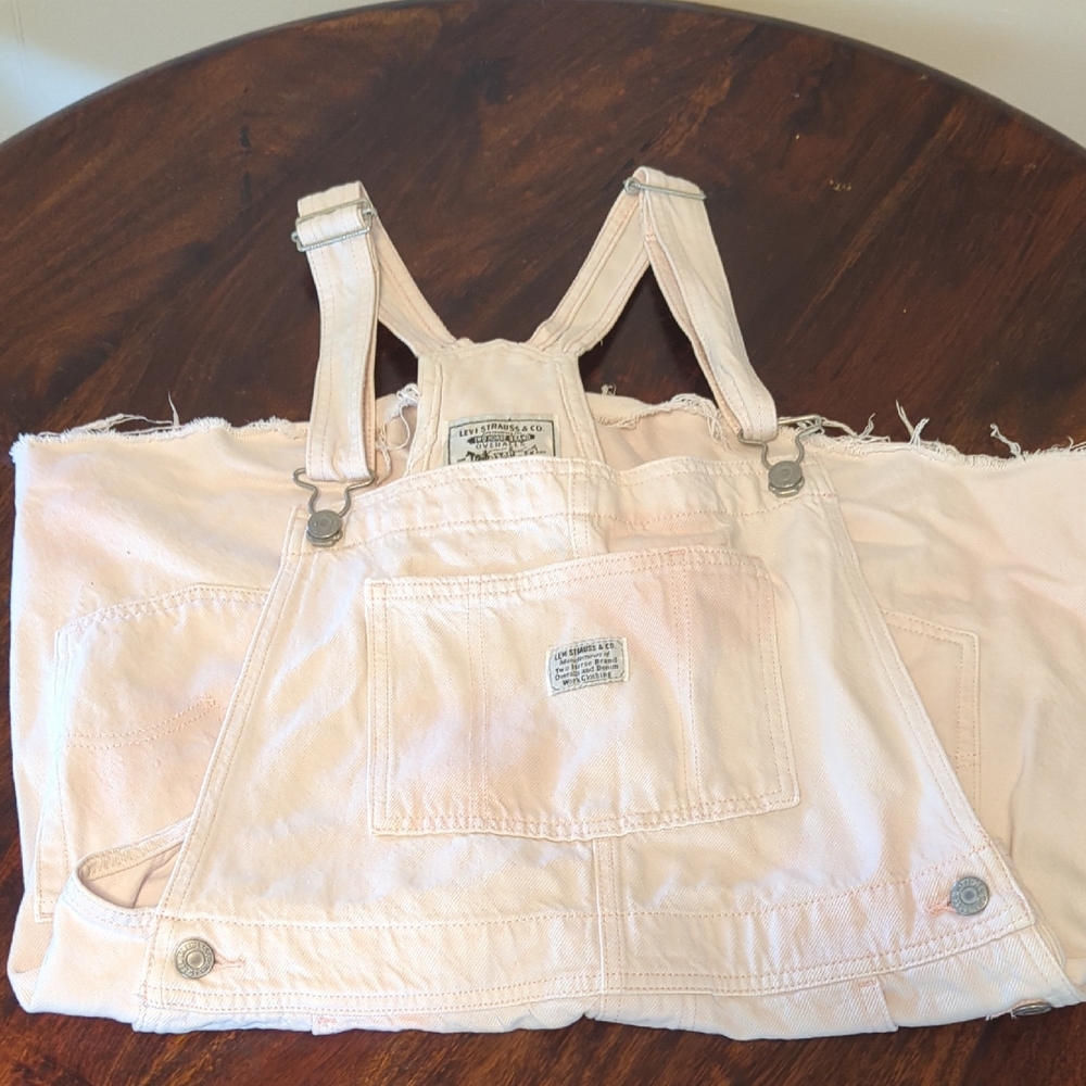 Levi's Light Pink Denim Shorts Overalls